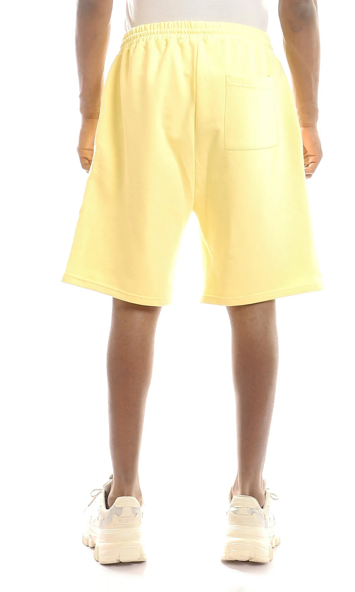 97902 Light Yellow Pull-On Casual Cotton Summer Shorts
