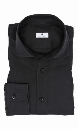 Albini Flanella 70 Black Light Flannel Brushed Cotton Twill