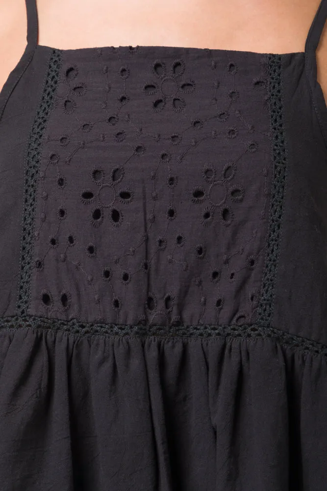 Anglaise Cami Black