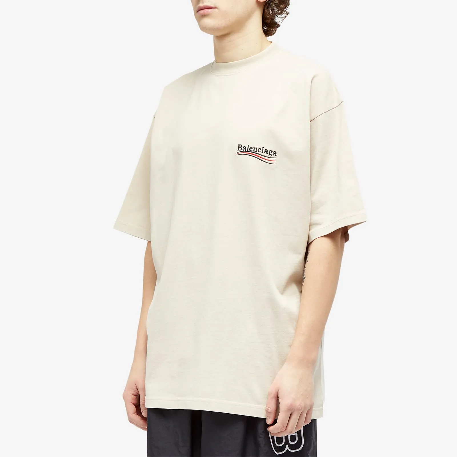 Balenciaga Political Campaign T-Shirt, light beige and white