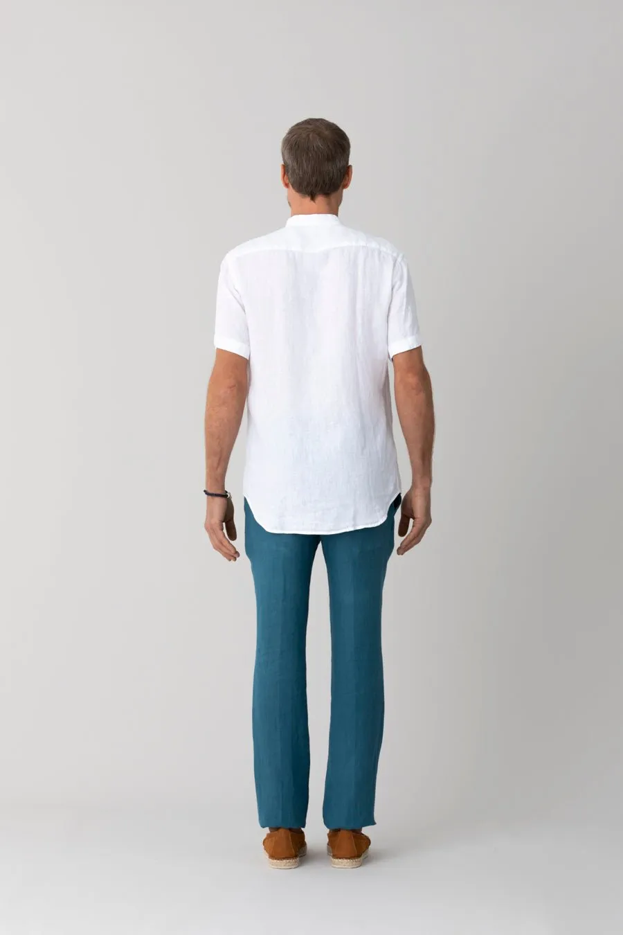 basic linen shirt mao white mc