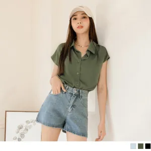 BATWINGS SLEEVE SHIRT COLLAR TUNIC BUTTONS SHIRTS