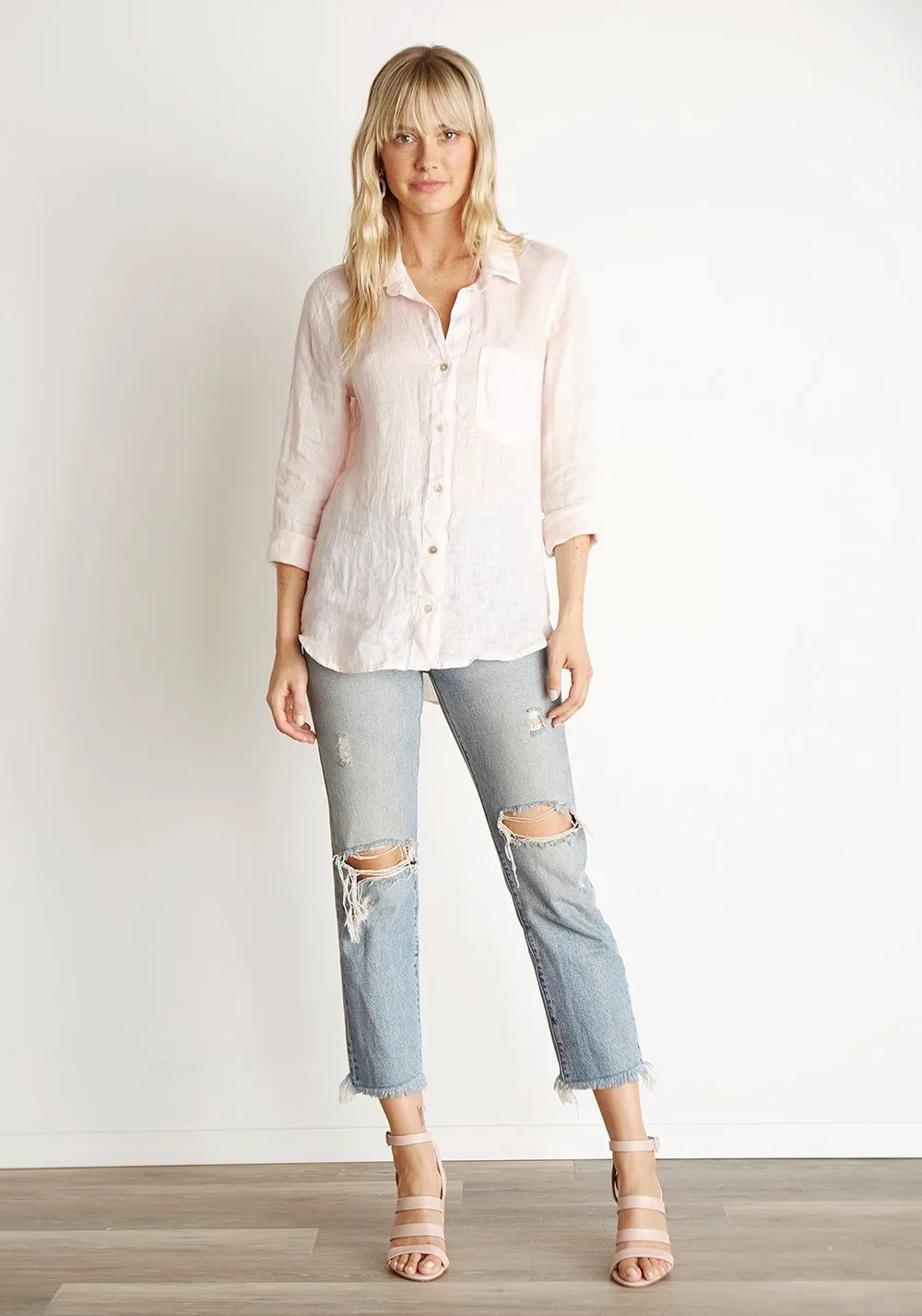 BELLA DAHL - Pocket Button Down in Barely Pink