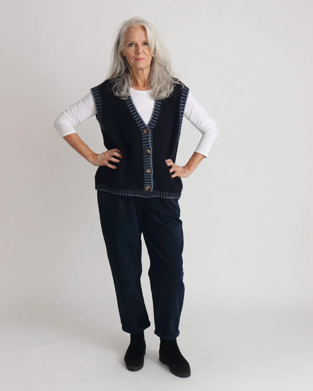 Bertie Knitted Waistcoat - Navy
