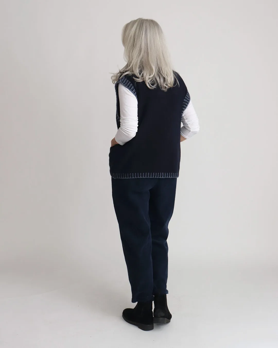 Bertie Knitted Waistcoat - Navy
