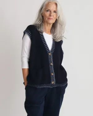 Bertie Knitted Waistcoat - Navy