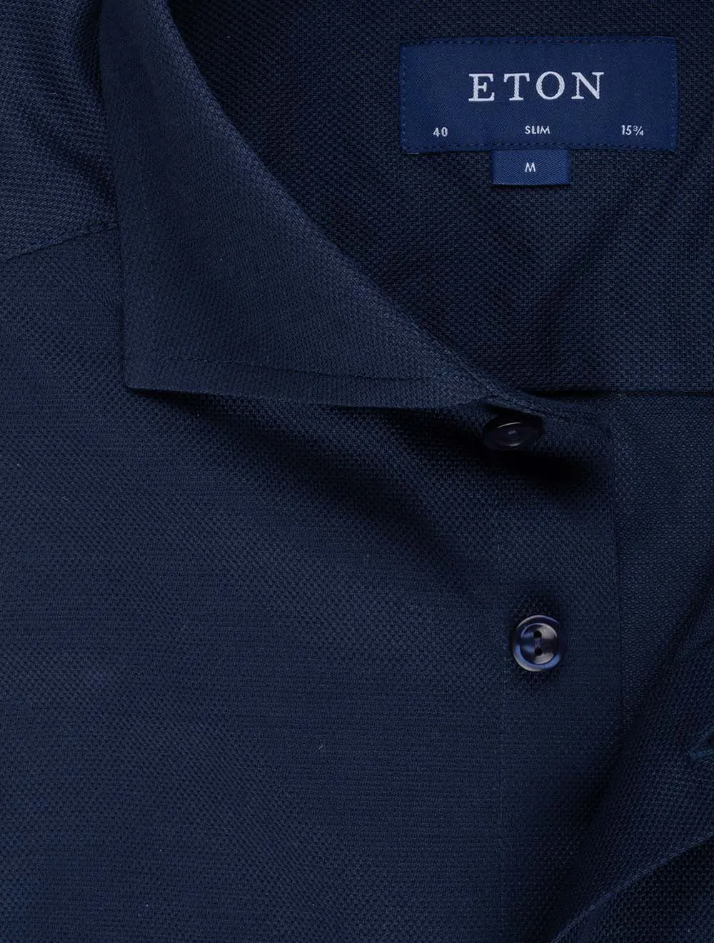 Blue Pique Slim Fit Shirt
