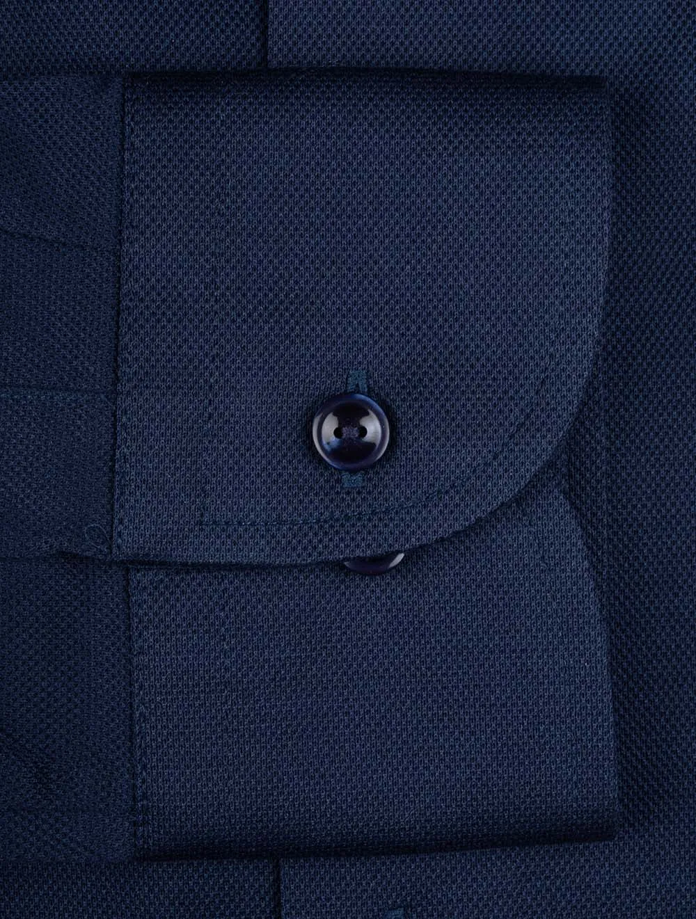 Blue Pique Slim Fit Shirt