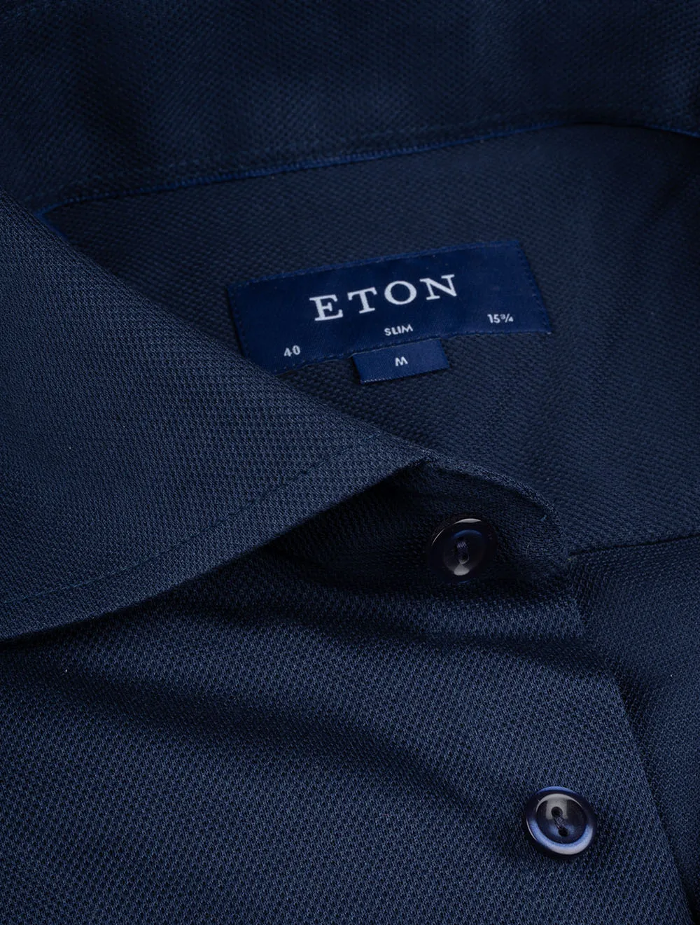 Blue Pique Slim Fit Shirt
