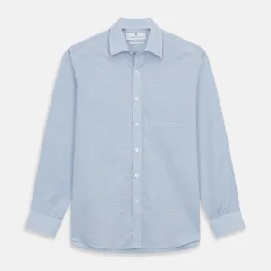 Blue Weekend Fit Cotton-Cashmere Finch Shirt With Derby Collar And Chest Pocket