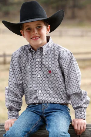 Boy's Cinch MTW7060323 Multi Colored Plaid Long Sleeve Button Down Shirt *CLOSEOUT*