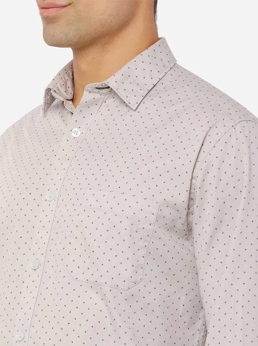 Chateau Grey Printed Slim Fit Casual Shirt | Greenfibre