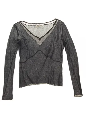 Chloe - Navy Long Sleeve Top - FR 36