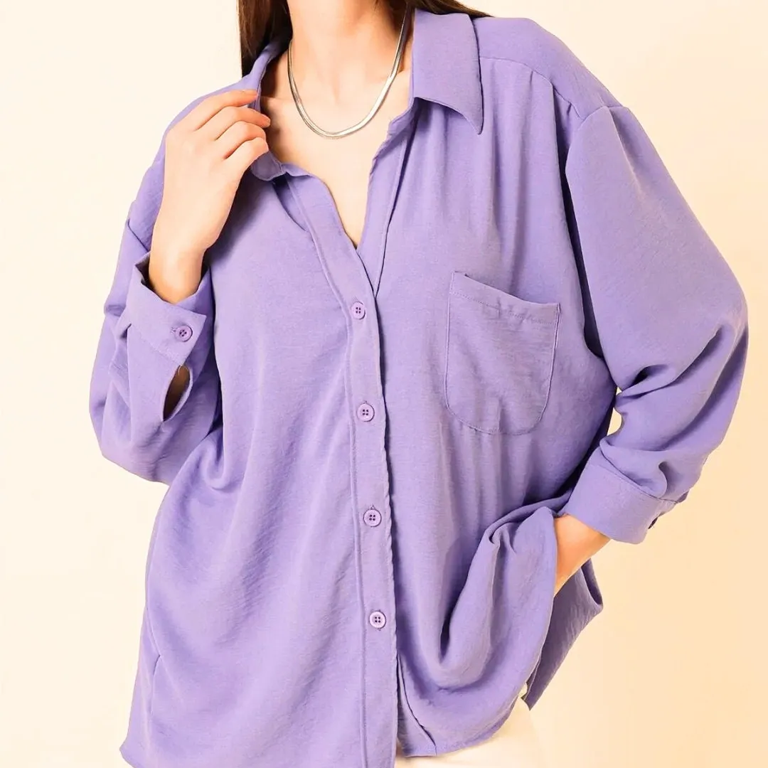 Classic Black Linen Long Sleeve Blouse