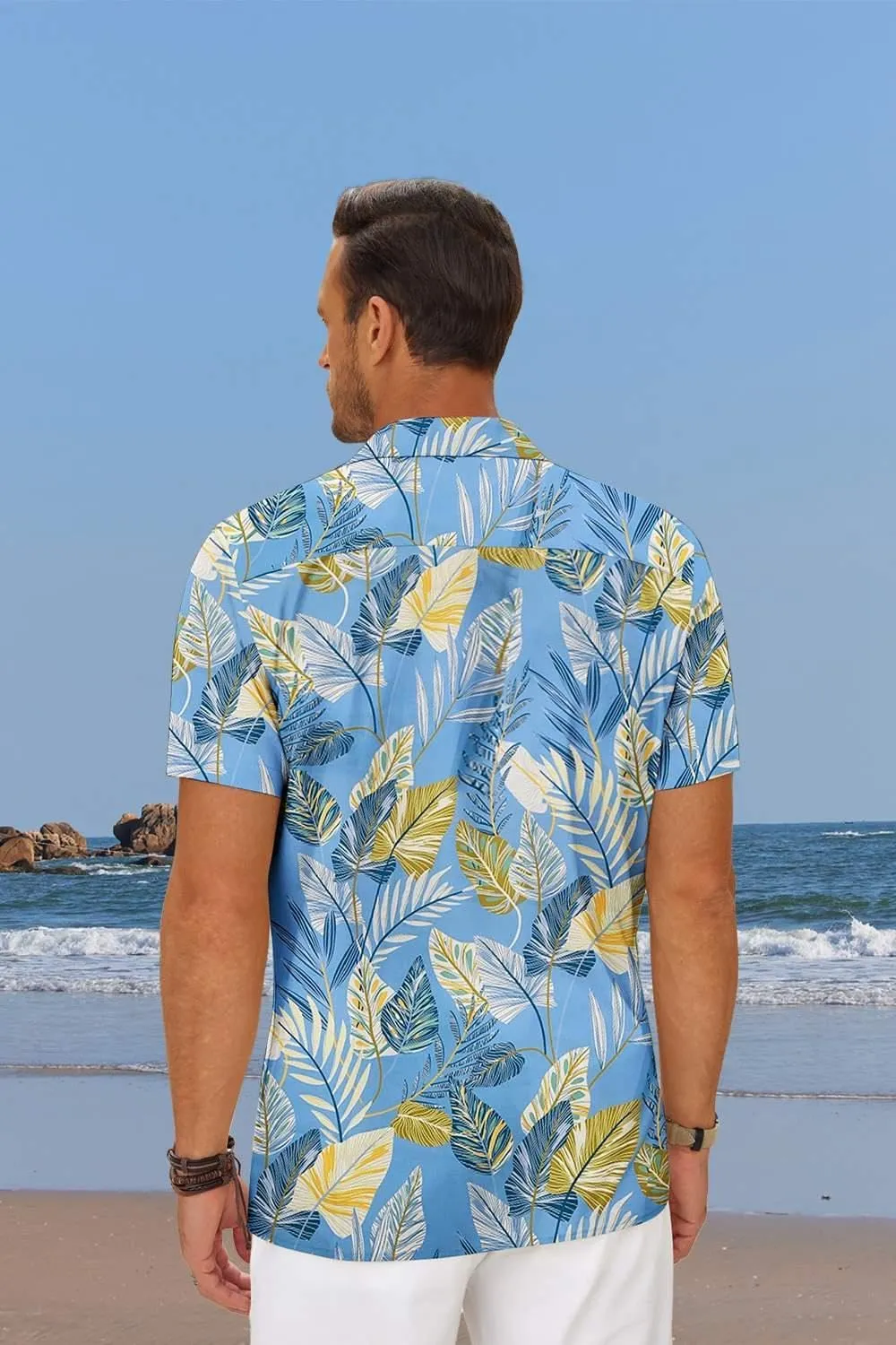 COOFANDY Mens Hawaiian Shirt Short Sleeve Floral Button Down Shirts Tropical Summer Beach Shirts Camp Collar Shirt