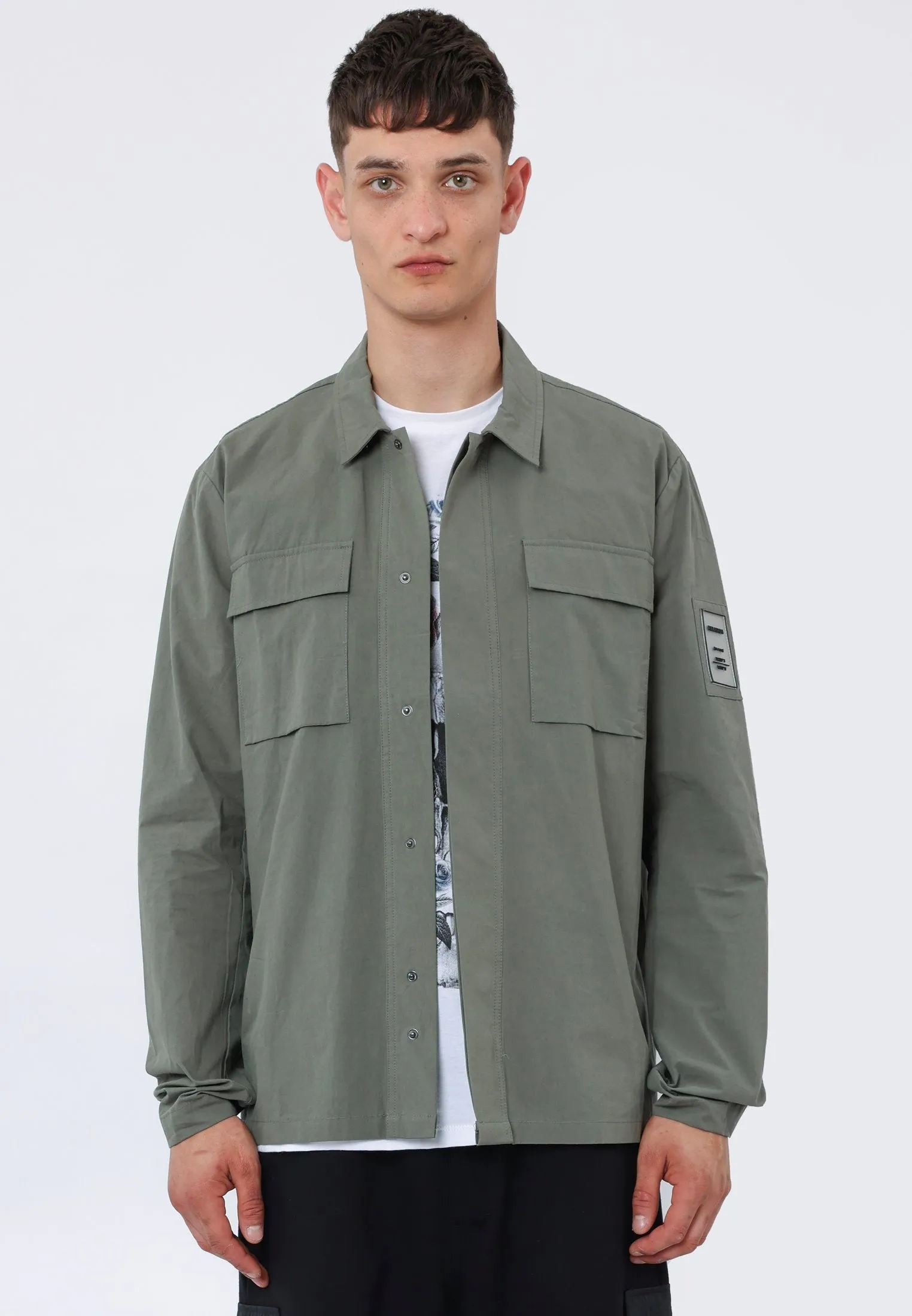 COTTON TERRACE OVERSHIRT OLIVE