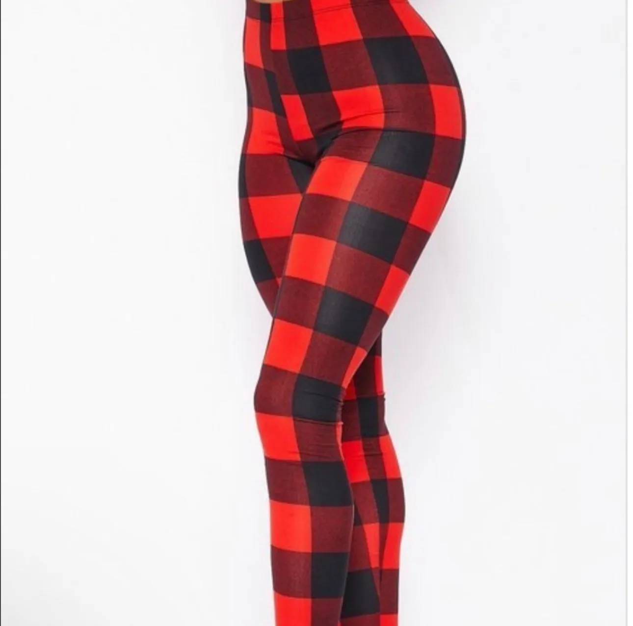 Dangerous Plaid Red & Black Buffalo Plaid High-Waisted Leggings  Trendy & Comfortable Stretch Fit