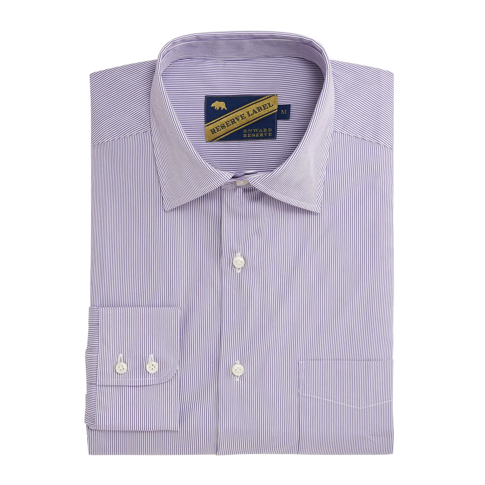 Daybreak Ticking Stripe Reserve Spread Collar - Daybreak
