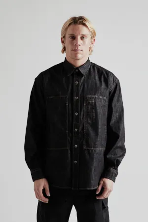 Denim Carpenter Pocket Work Shirt - Black