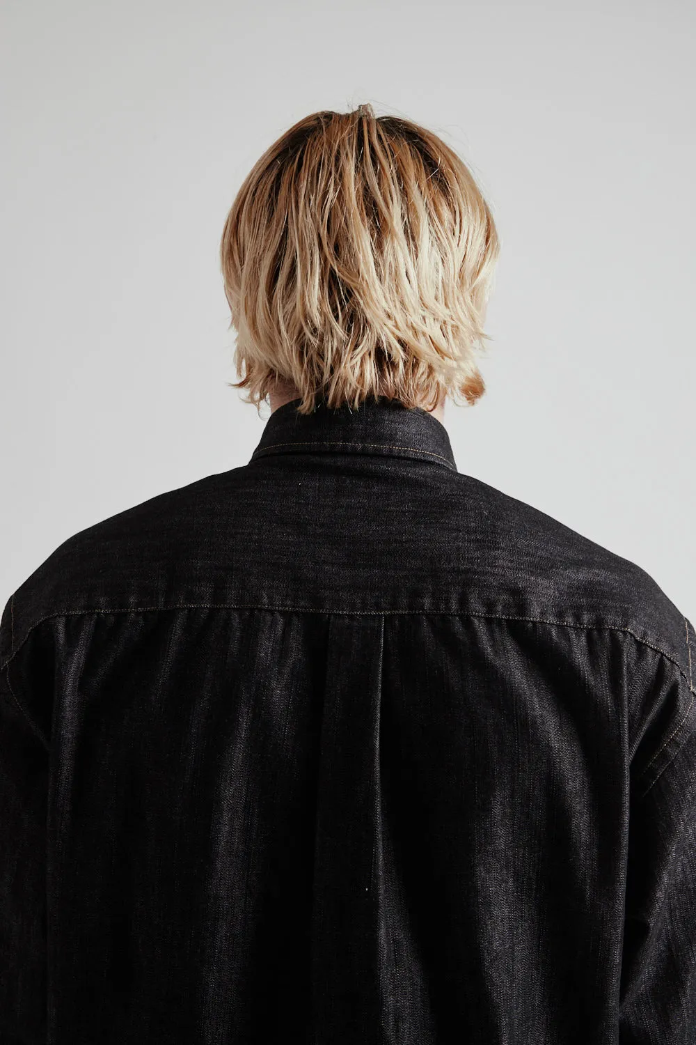 Denim Carpenter Pocket Work Shirt - Black