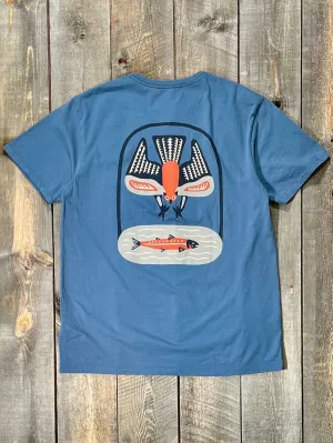 Dive & Dine Organic T-Shirt - Utility Blue