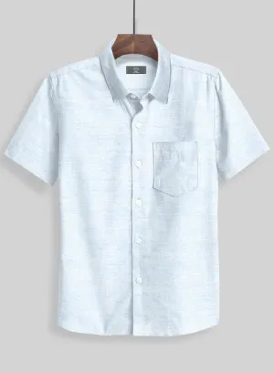 European Pale Blue Linen Shirt