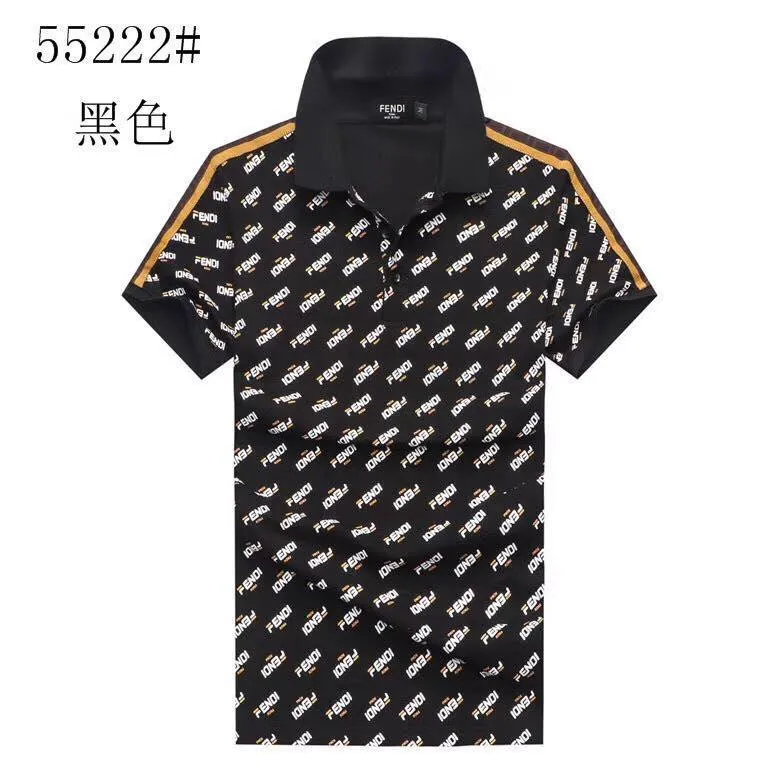 Fendi Roma Full Crested Logo Design Black Polo Shirt
