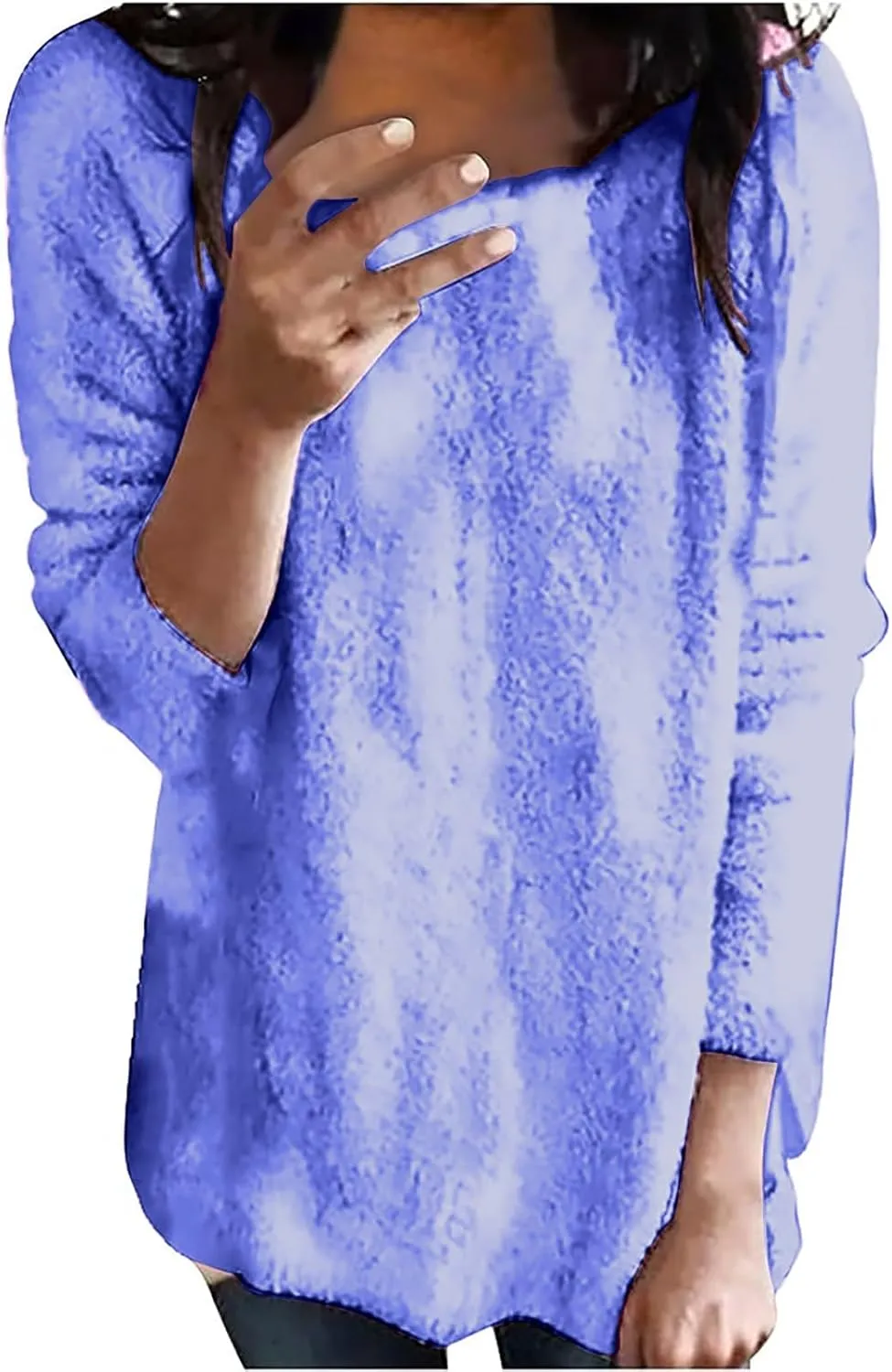 GIERIDUC Women's Oversized Sweaters 2024 Fall Fuzzy Warm Long Pullover Pockets Crewneck Long Sleeve Tunic Tops for Leggings