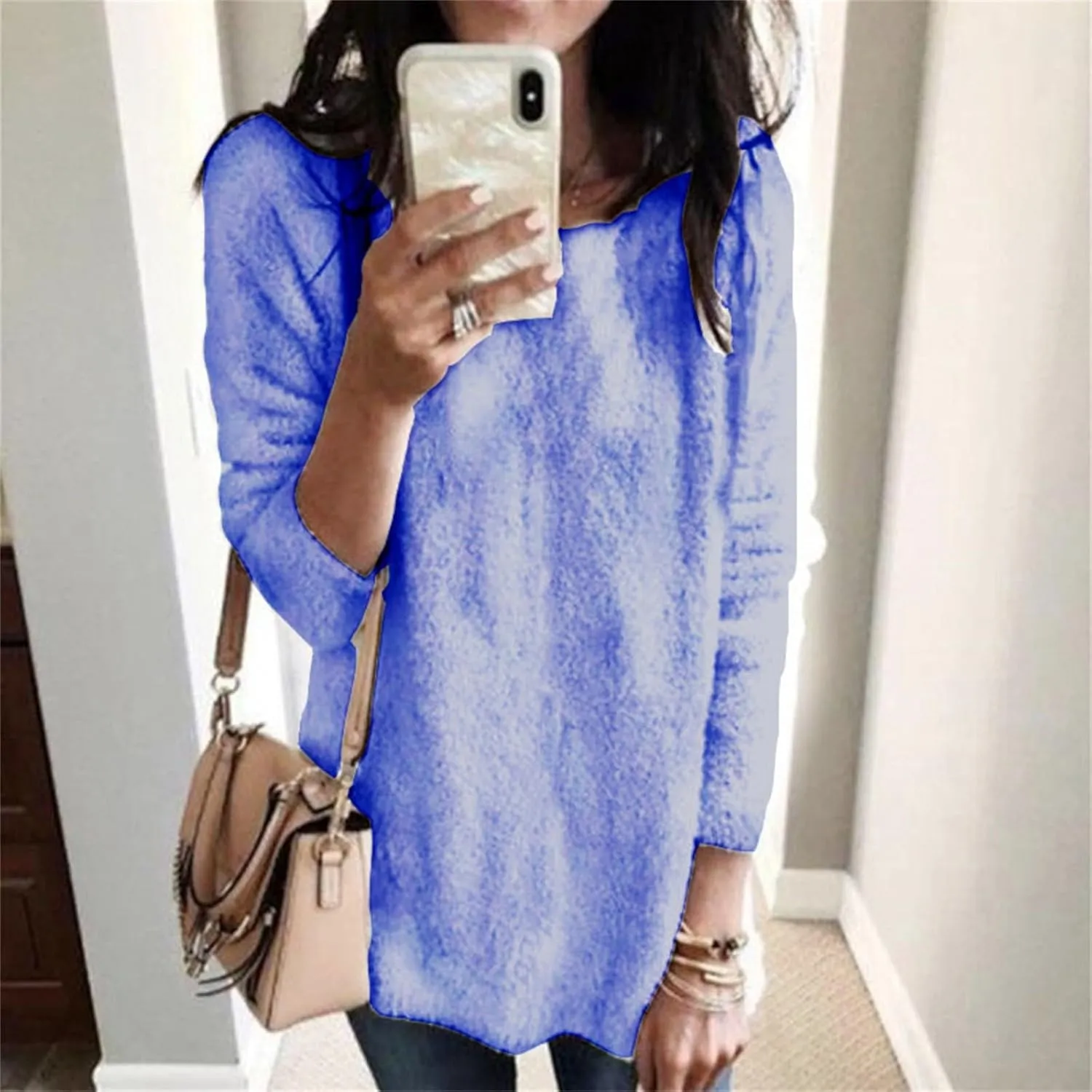 GIERIDUC Women's Oversized Sweaters 2024 Fall Fuzzy Warm Long Pullover Pockets Crewneck Long Sleeve Tunic Tops for Leggings