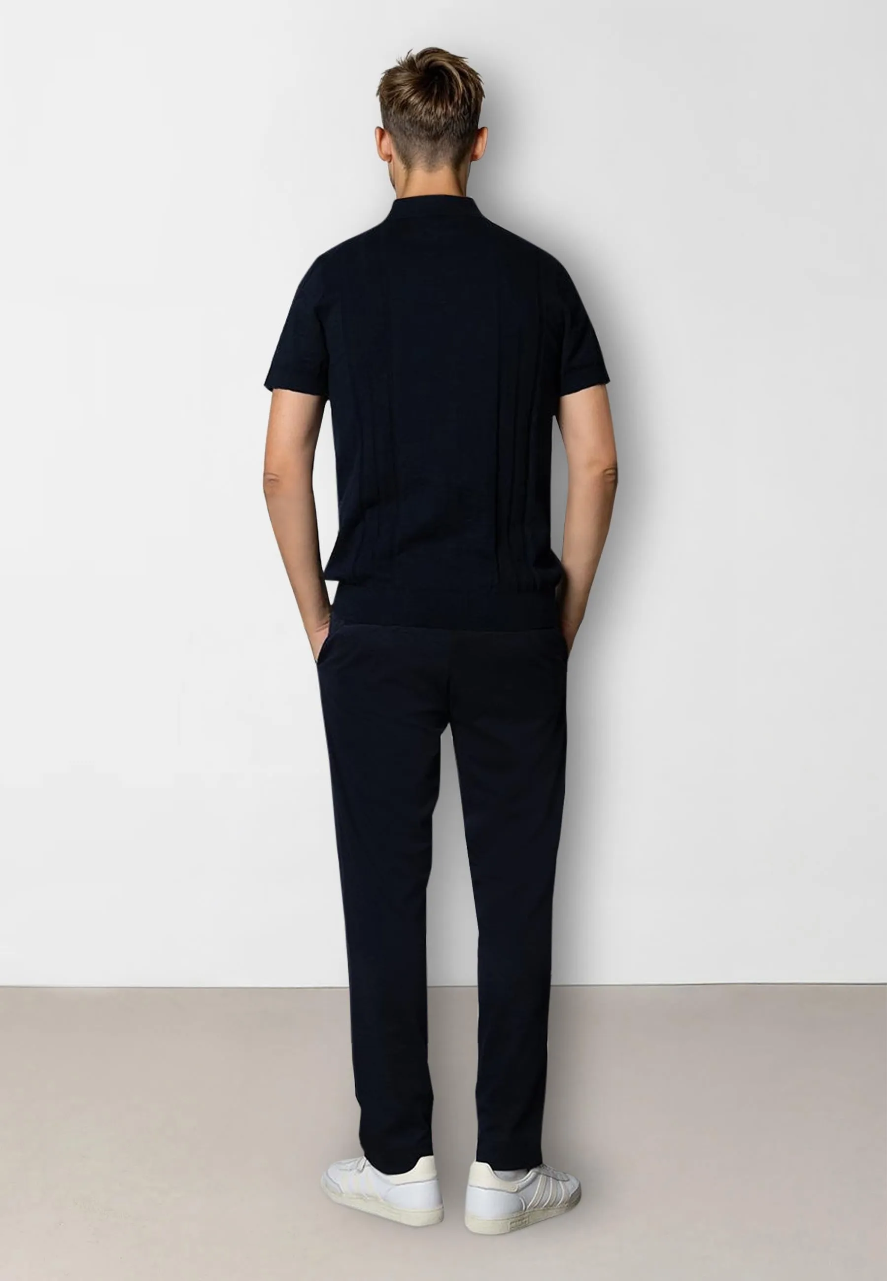 Jonas knitted polo - Navy