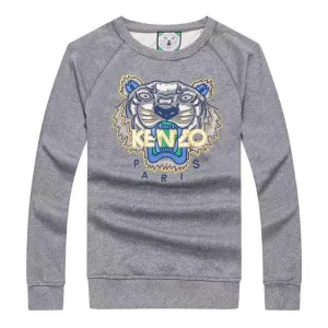 Kenzo Paris Tiger Embroidered Sweat Shirt- Grey