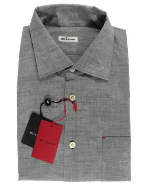 Kiton Sport Shirt Gray Floral 39 - 15 1/2