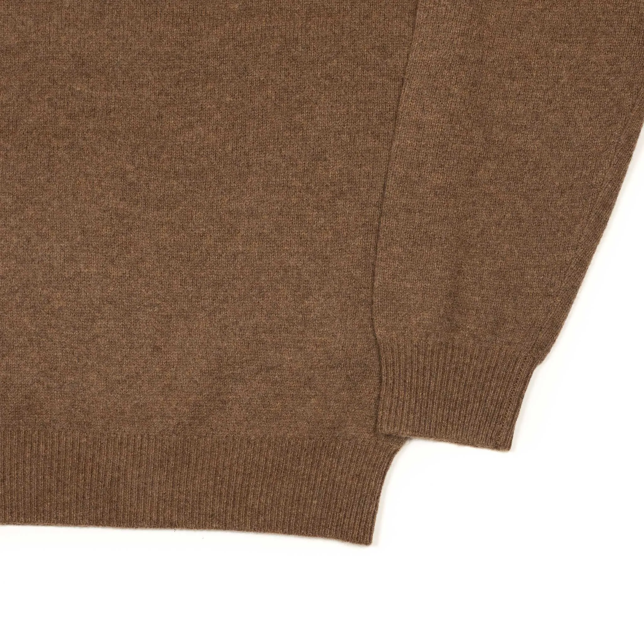 Knit polo in brown wool