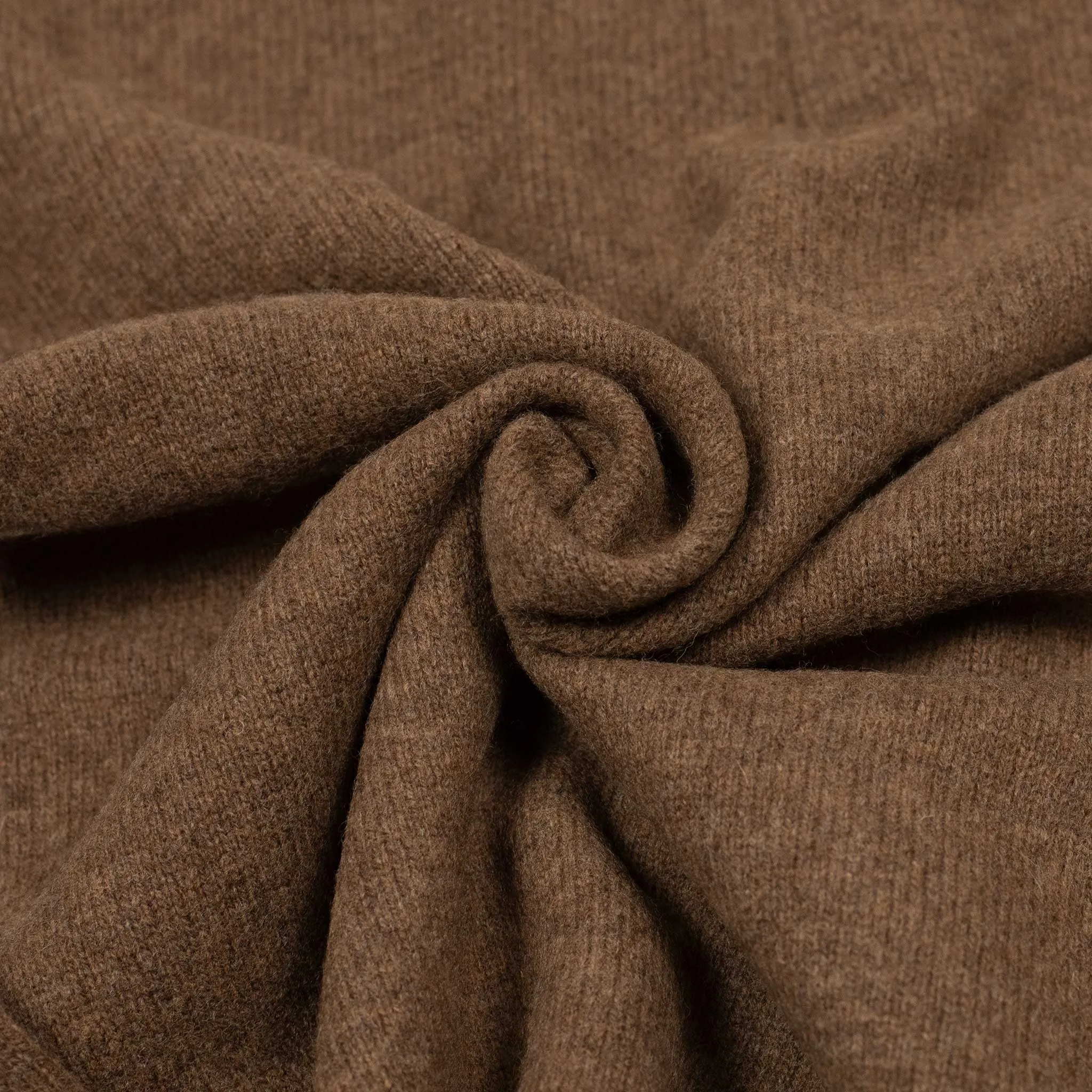 Knit polo in brown wool