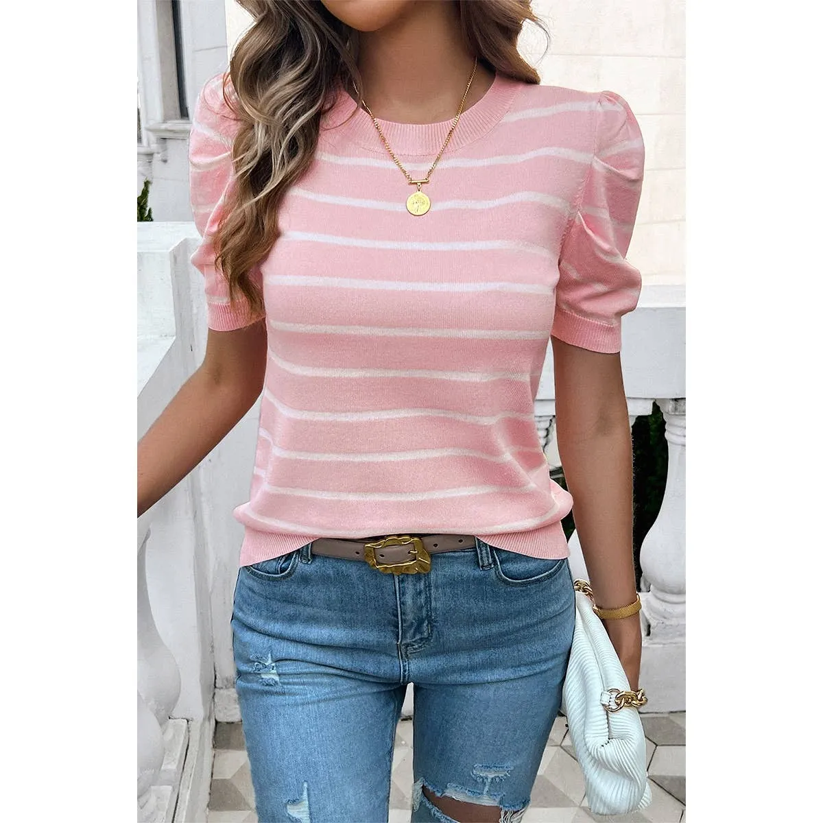 Knit Puff Sleeve Top