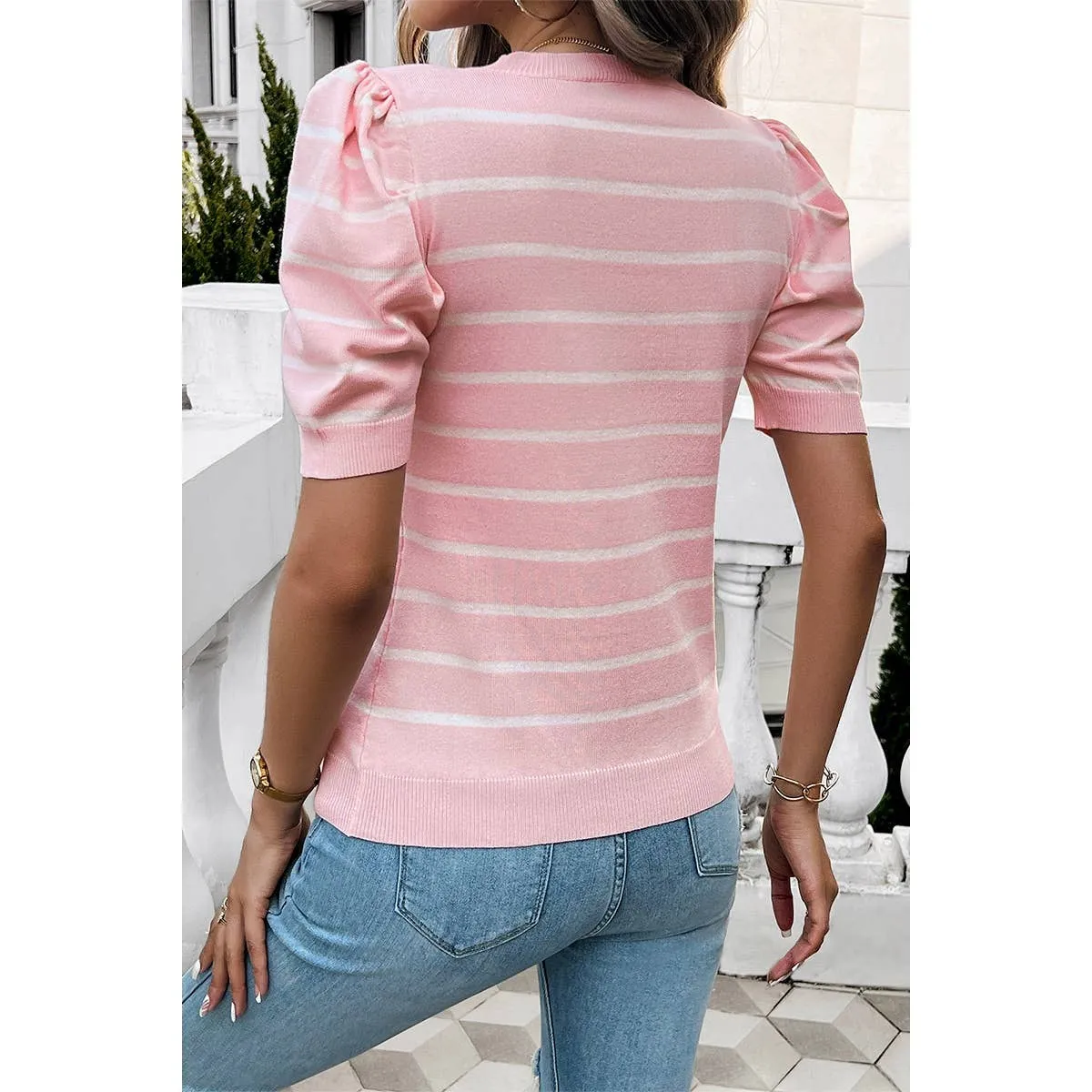 Knit Puff Sleeve Top