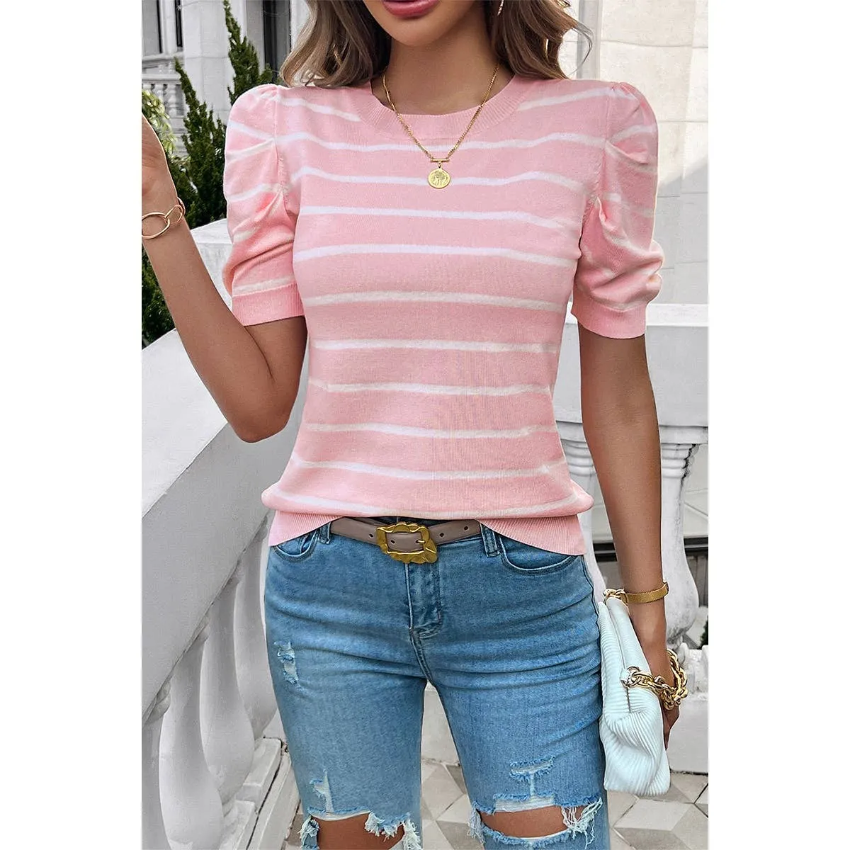 Knit Puff Sleeve Top