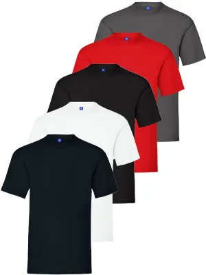 Kruze | Mens Crew Neck T-Shirt (5 Pack) - Multicolour