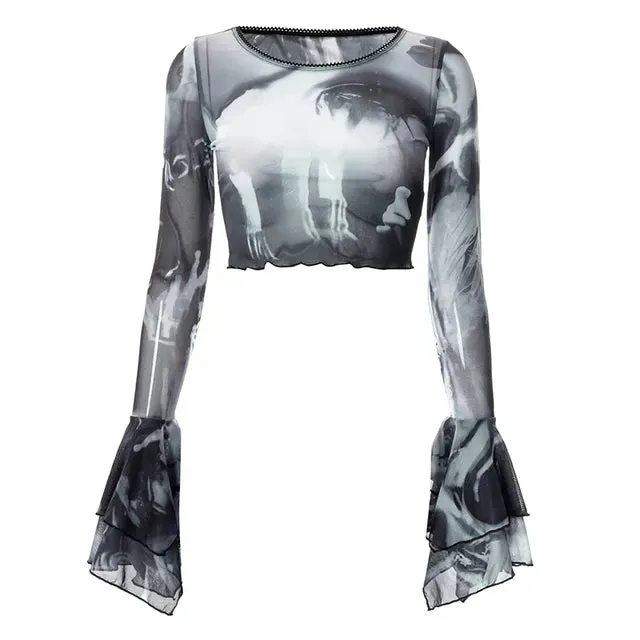 Lace Mesh See Through T-Shirts