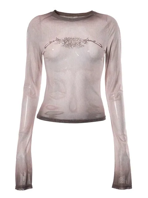 Lace Mesh See Through T-Shirts