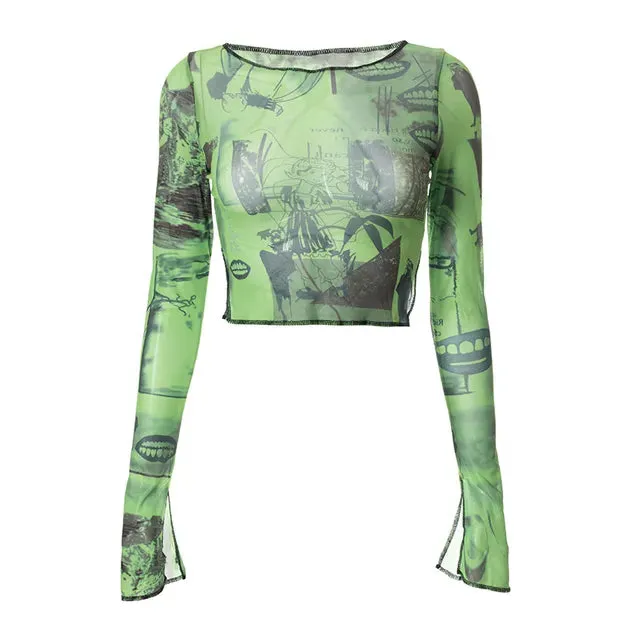Lace Mesh See Through T-Shirts