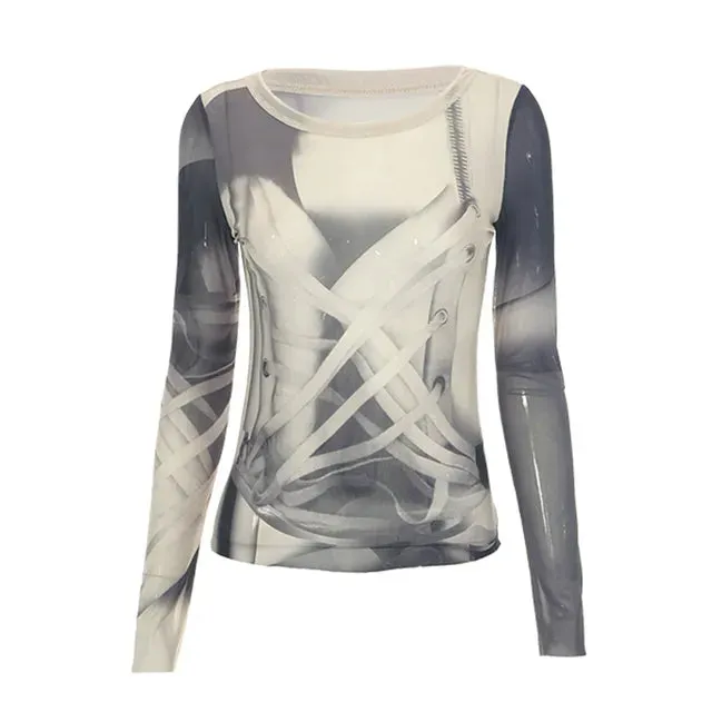 Lace Mesh See Through T-Shirts