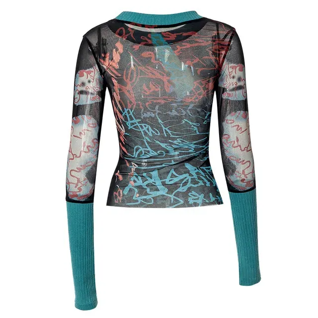 Lace Mesh See Through T-Shirts