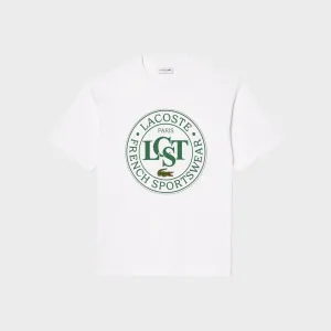Lacoste Loose Fit Heavy Cotton Printed T-shirt I Hvid