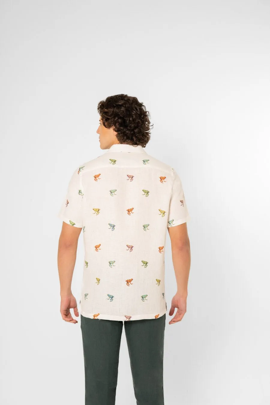 linen frog shirt mc