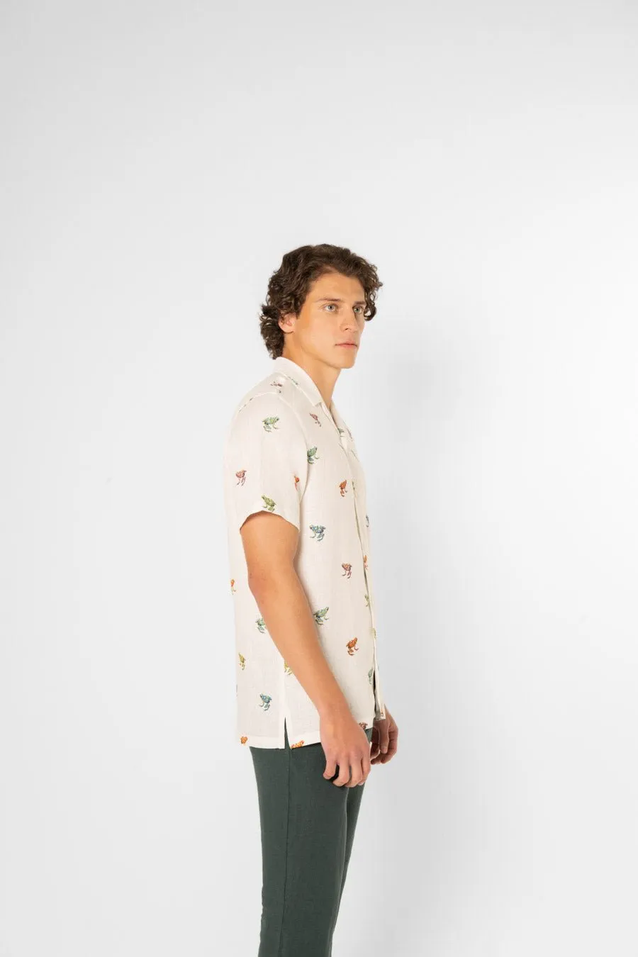 linen frog shirt mc