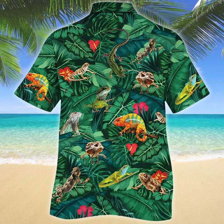 Lizard Lovers Gift Hawaiian Shirt,  Animal Hawaiian Shirt Men, women, Short Sleeve Hawaiian Aloha Shirt