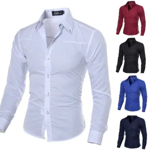 Long Sleeve Slim Fit Dress Shirts