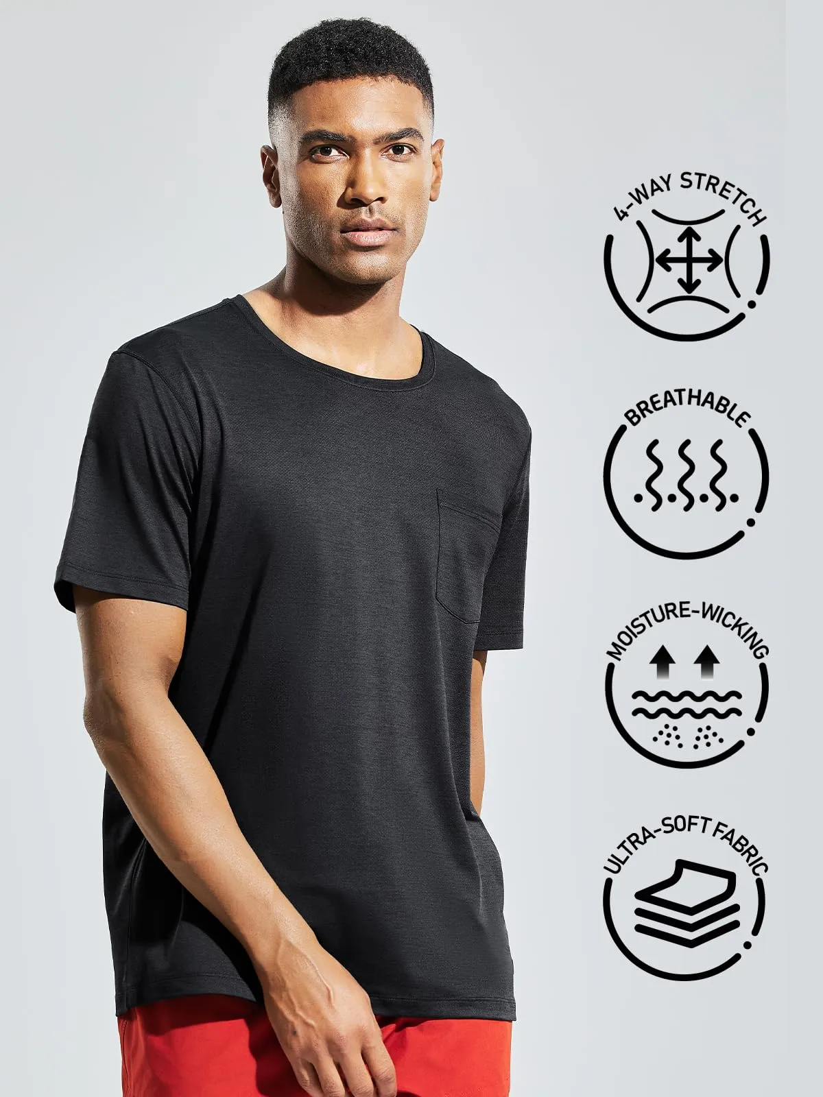 Men's Dry Fit Athletic T-Shirt with Pocket