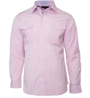 Men's Gingham Style Shirt -  Long Sleeve